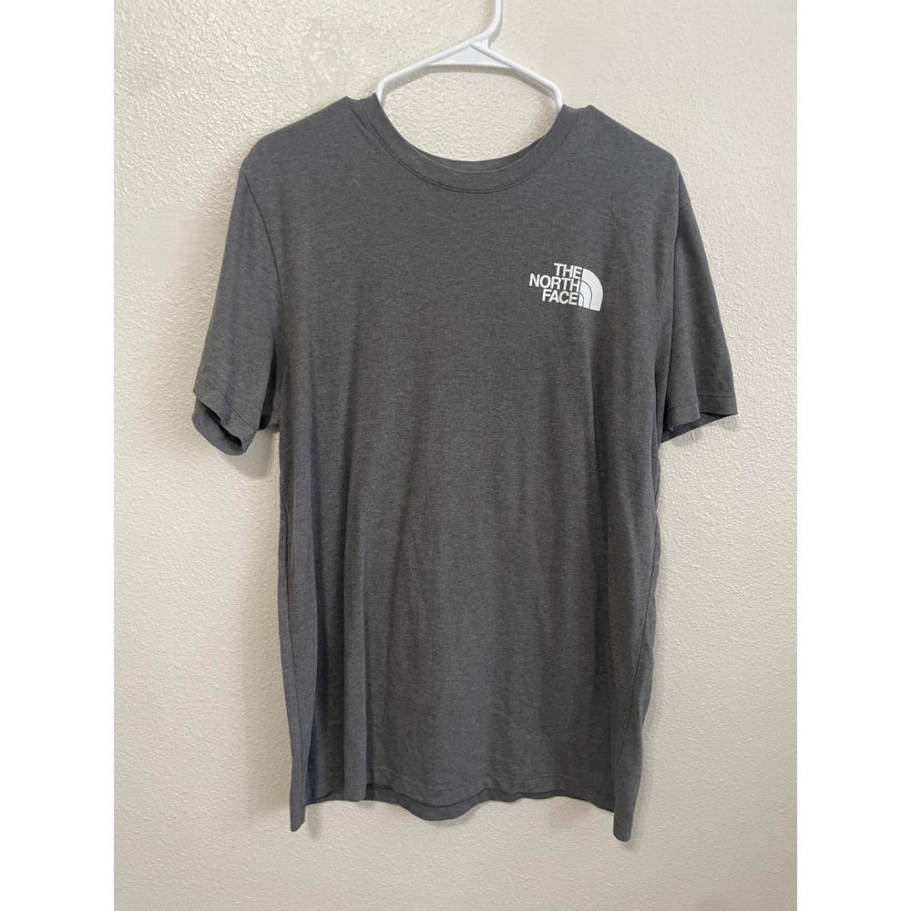 The North Face T-Shirt Mens Large Gray Excellent Camo Box Logo Graphic Tee